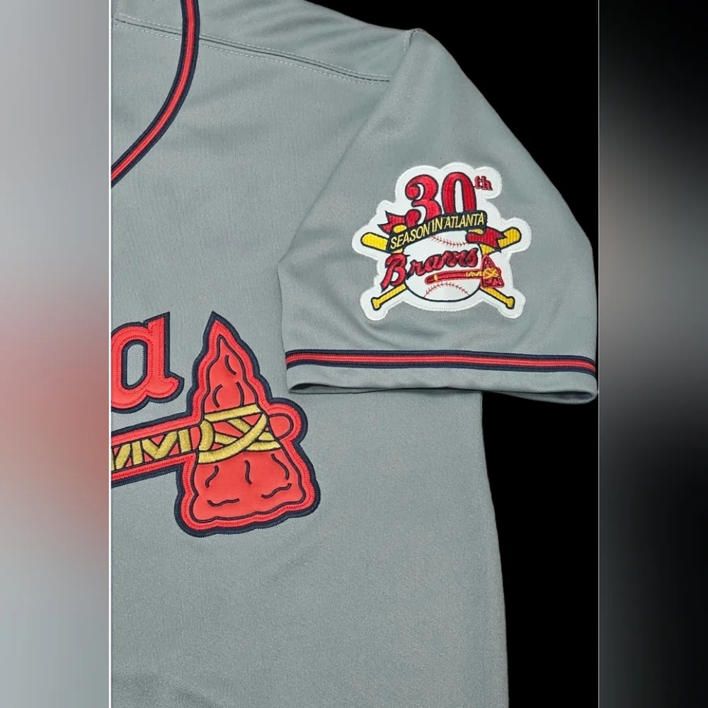 🆕️Greg Maddux Jersey Atlanta Braves 1995 World Series Throwback Gray Stitched🎁 - Picture 4 of 4
